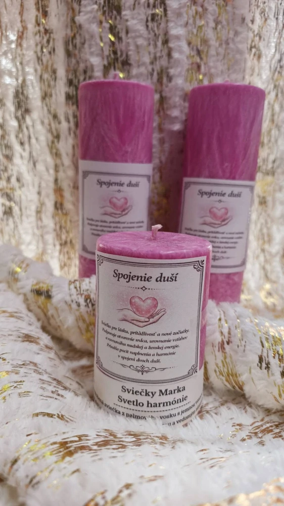 Ružová sviečka Spojenie duší 650g
